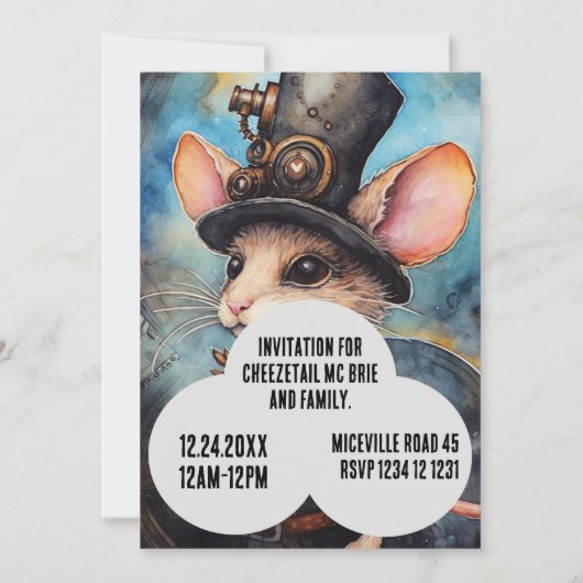 Chompington Steampunk Dier Aangepaste naam Kaart (Achterkant)