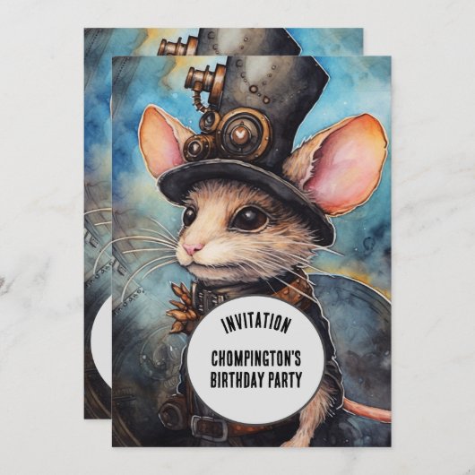 Chompington Steampunk Dier Aangepaste naam Kaart (Voorkant / Achterkant)