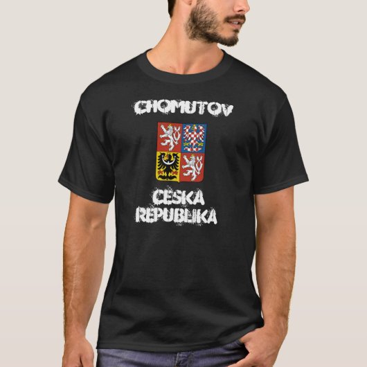 Chomutov, Tsjechië met wapenschild T-shirt (Voorkant)
