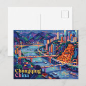 Chongqing China Briefkaart (Voorkant / Achterkant)