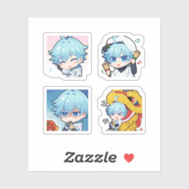 Chongyun Genshin Impact 4 stickers op één vel
