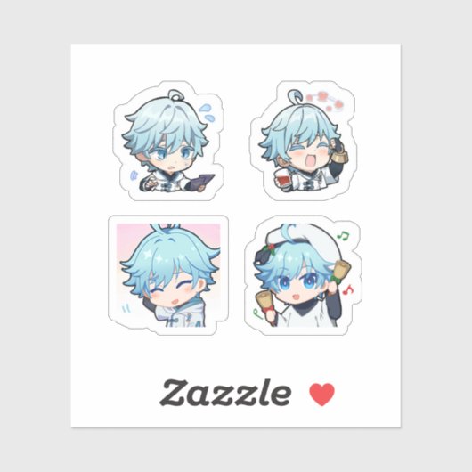 Chongyun Genshin Impact 4 stickersheet Sticker (Vel)