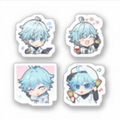 Chongyun Genshin Impact 4 stickersheet Sticker (Voorkant)