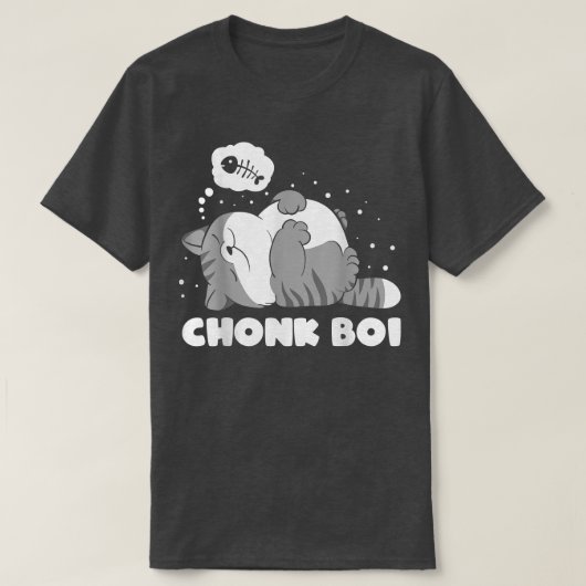 Chonk Boi Lazy slapy Cat Funny meme design T-shirt (Design voorkant)