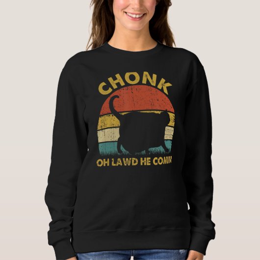 Chonk Ca Meme Retro Stijl Katten Memes Trui (Voorkant)