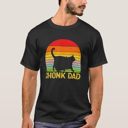 Chonk Cat Dad Funny Retro papa katten T-shirt (Voorkant)