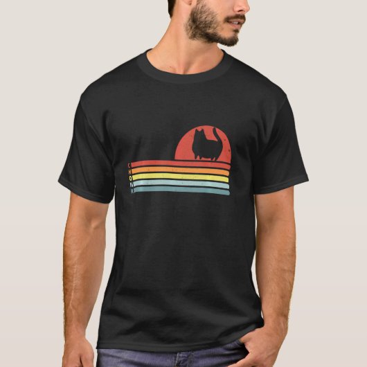 Chonk Cat Funny Fat Cat Meme Retro Sunset Style Ca T-shirt (Voorkant)