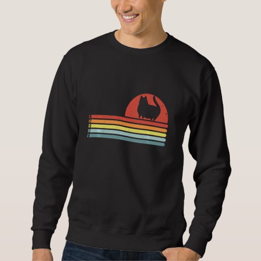 Chonk Cat Funny Fat Cat Meme Retro Sunset Style Ca Trui (Voorkant)