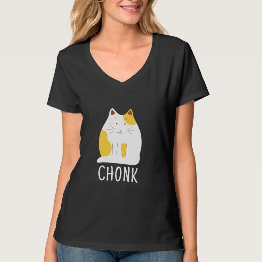 Chonk Cat Funny Scale Meme T-shirt (Voorkant)