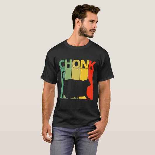 Chonk Cat Scale Meme Funny Retro Style Cat T-shirt (Voorkant volledig)
