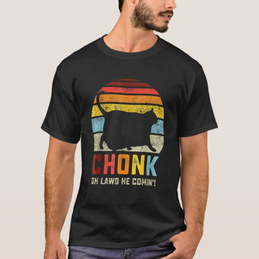 Chonk Cat Scale Meme Funny Retro Style  Cat T-shirt (Voorkant)