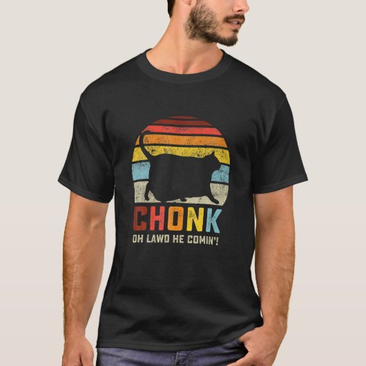 Chonk Cat Scale Meme Funny Retro Style Cat T-shirt (Voorkant)