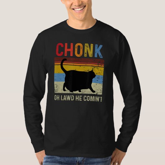 Chonk Cat Scale Meme Funny Retro Style Cat T-shirt (Voorkant)