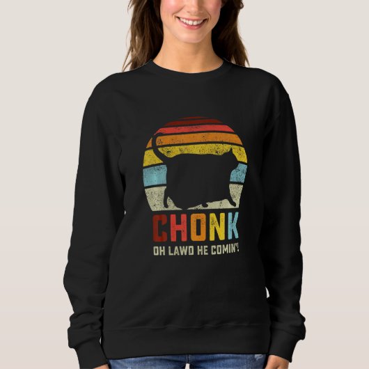 Chonk Cat Scale Meme Funny Retro Style  Cat Trui (Voorkant)