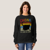 Chonk Cat Scale Meme Funny Retro Style Cat Trui (Voorkant volledig)