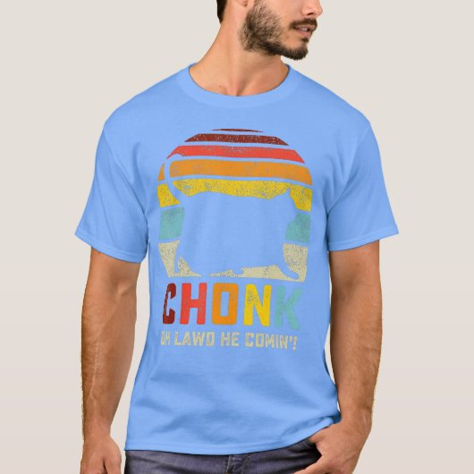 Chonk Cat Scale Meme Funny Retro Style T-shirt (Voorkant)