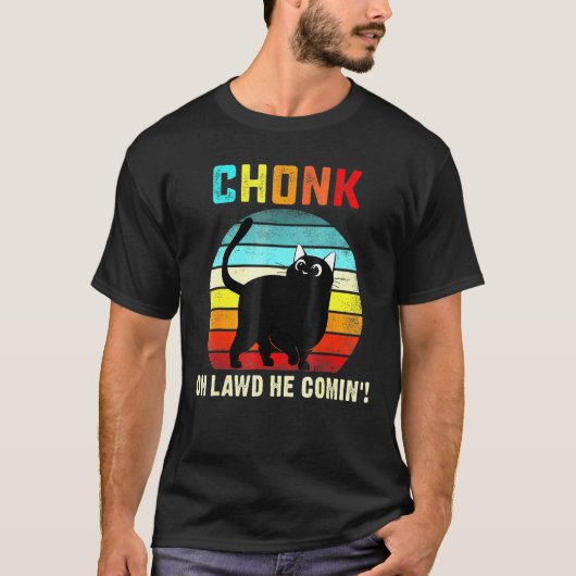 Chonk Cat Scale Meme Retro Cats membres T-shirt (Voorkant)