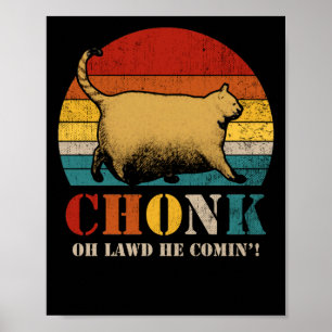 Chonk Cat Scale Meme Retro Stijl  Memes Poster