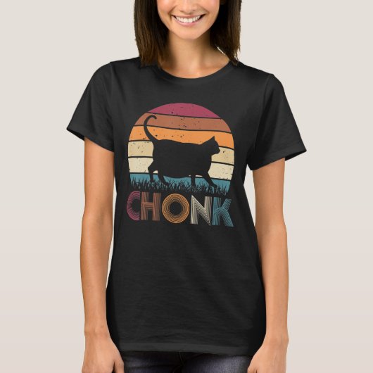 Chonk Cat Scale Meme Retro Style Cats Meme T-shirt (Voorkant)