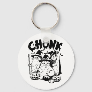 Chonk Cat Witch Halloween Spooky Seizoen Fat-cat M Sleutelhanger