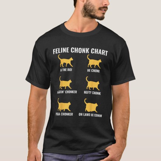 Chonk Chart Chonky Cat Meme Chonk Cat Kitten Fat C T-shirt (Voorkant)