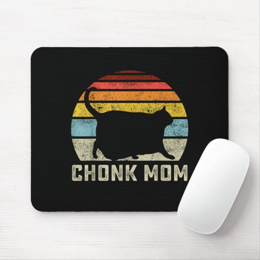 Chonk Kat Moeder Schaal Meme Grappige Retro Stijl  Muismat (Met muis)