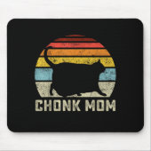 Chonk Kat Moeder Schaal Meme Grappige Retro Stijl  Muismat (Voorkant)