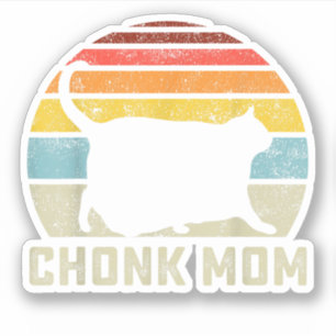 Chonk Kat Moeder Schaal Meme Grappige Retro Stijl Sticker