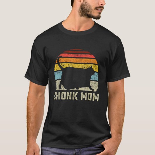 Chonk Kat Moeder Schaal Meme Grappige Retro Stijl T-shirt (Voorkant)