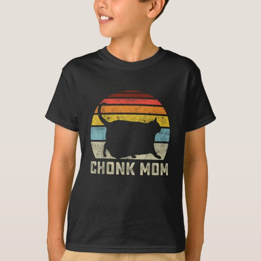 Chonk Kat Moeder Schaal Meme Grappige Retro Stijl T-shirt (Voorkant)