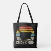Chonk Kat Moeder Schaal Meme Grappige Retro Stijl Tote Bag (Achterkant)