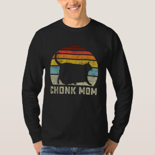 Chonk Kat Moeder Weegschaal Meme Grappige Retro St T-shirt