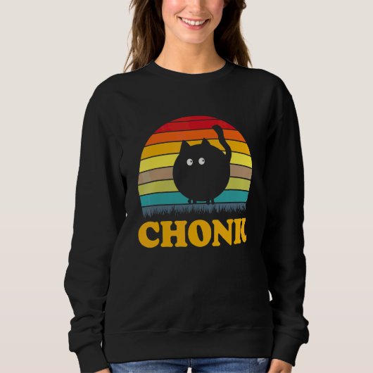 Chonk Kat Schaal Meme Retro Chonk Trui (Voorkant)