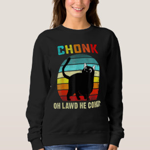 Chonk Kat Schaal Meme - Retro Stijl Katten Memen Trui