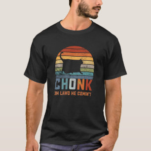 Chonk Kat Weegschaal Meme Grappige Retro Stijl Vin T-shirt