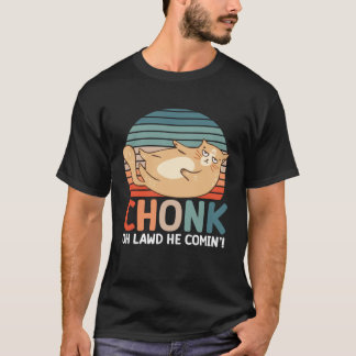 Chonk Kat Weegschaal Meme Retro Humoristische Vint T-shirt