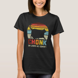 Chonk Kat Weegschaal Meme Retro Stijl Vintage Katt T-shirt