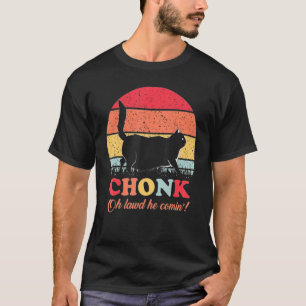 Chonk Kat Weegschaal Meme Retro Stijl Vintage Katt T-shirt