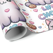 CHONK LIFE CAT - Kawaii stijl Schattigee kat Cadeaupapier (Rol Hoek)