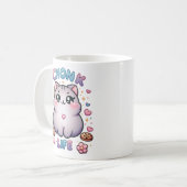 CHONK LIFE CAT - Kawaii Style Cat Design Koffiemok (Voorkant links)