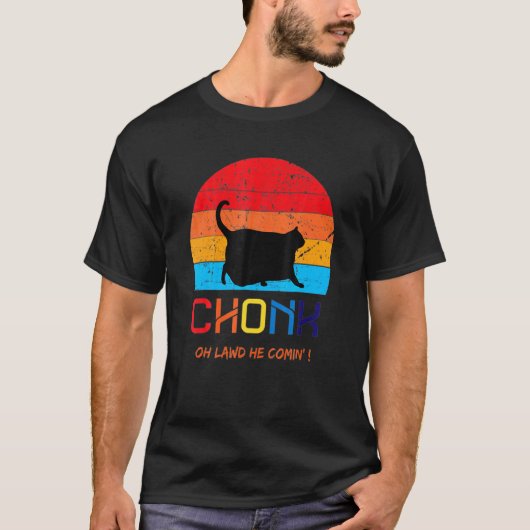 Chonk Schaal Kat Meme T-shirt (Voorkant)