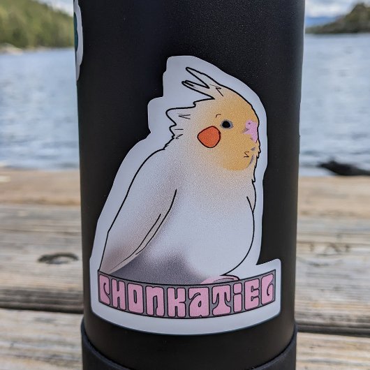 Chonkatiel Funny Cockatiel Cute Fluffy Pudgy Bird Sticker