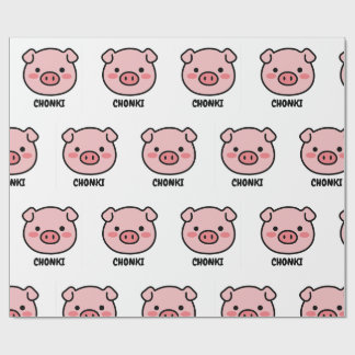 Chonki The Lazy Pig - Cute Chonkibao Face Cadeaupapier