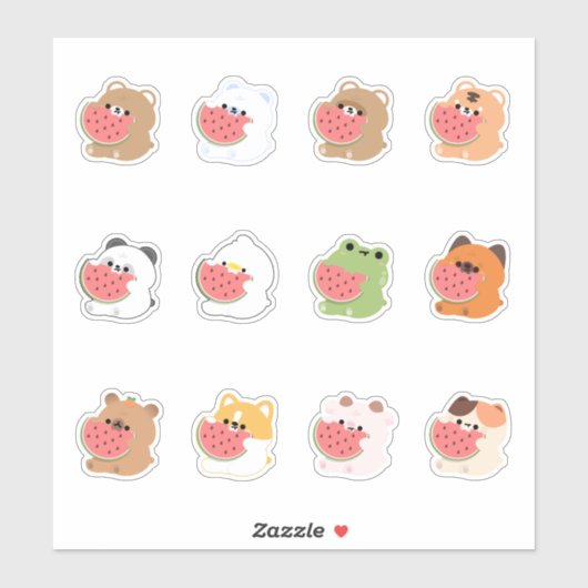 Chonky Animals Watermelon Sticker (Vel)
