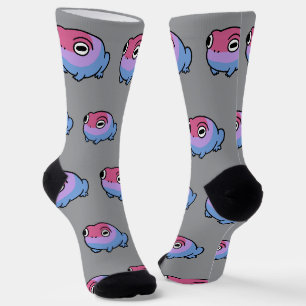 Chonky Biseksuele Kikker Queer Sokken   Cute Bi Pr