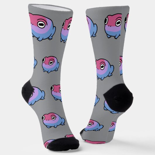 Chonky Biseksuele Kikker Queer Sokken | Cute Bi Pr (Gebogen)