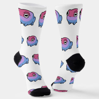 Chonky Bisexual Frog Queer Socks | Cute Bi Pride Sokken