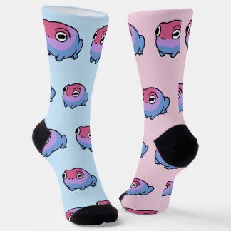 Chonky Bisexual Frog Queer Socks | Cute Bi Pride Sokken