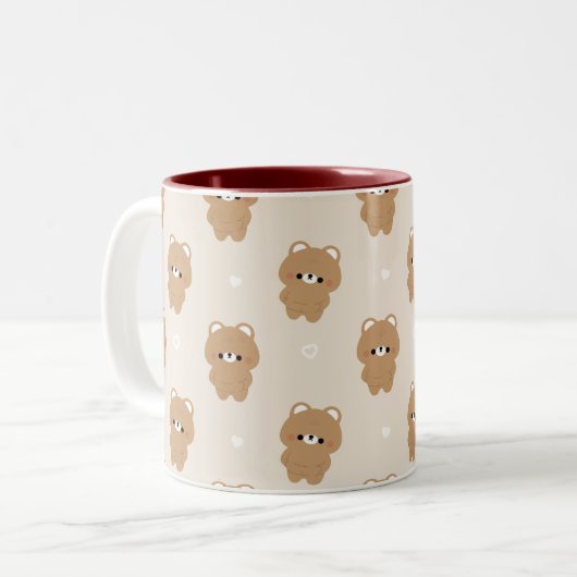 Chonky Brown Beer Tweekleurige Koffiemok (Voorkant links)