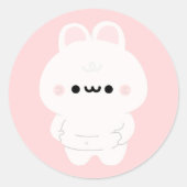 Chonky Bunny Ronde Sticker (Voorkant)